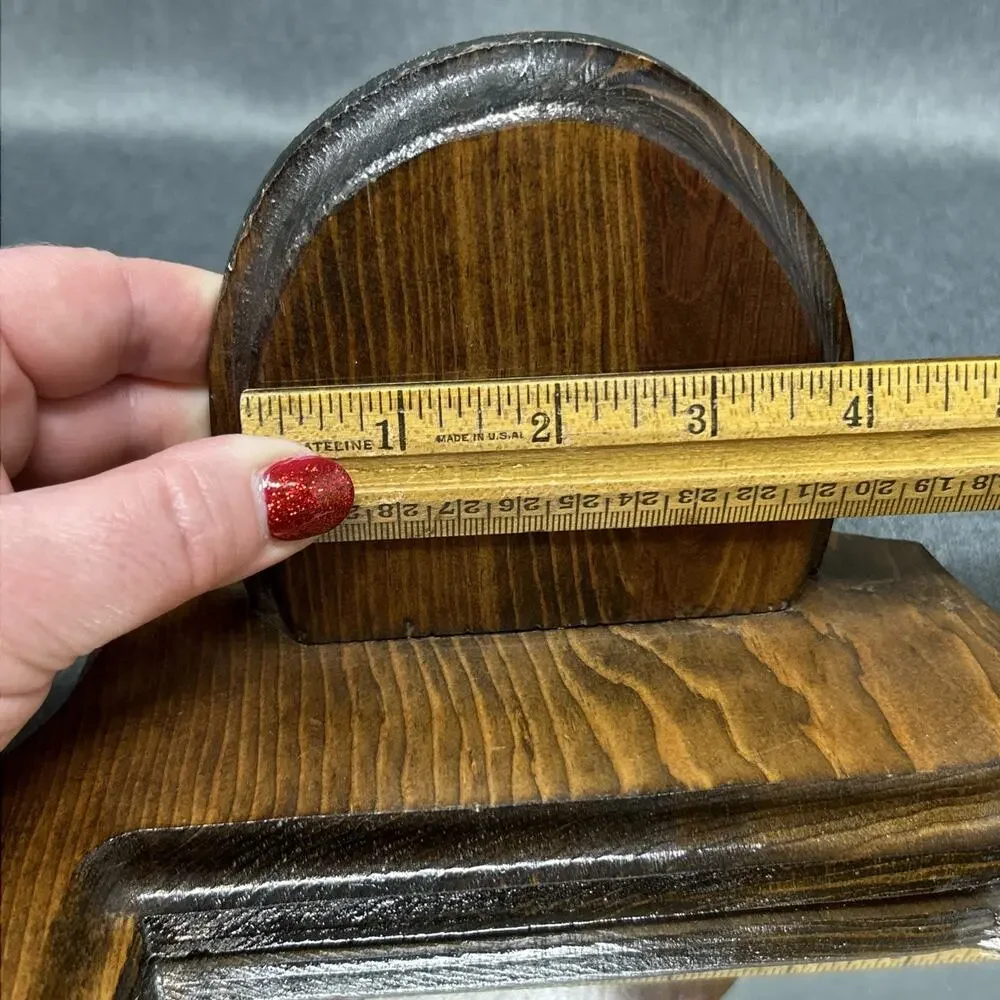 Vintage Woodnymph Solid Wood Wall Mirror Shelf Entryway Vanity Display USA Made